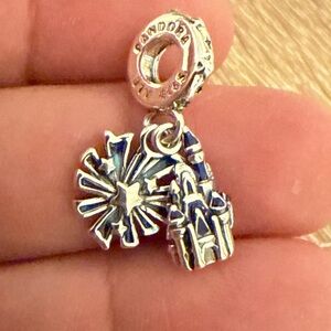 Pandora Silver Charm with Blue Accents